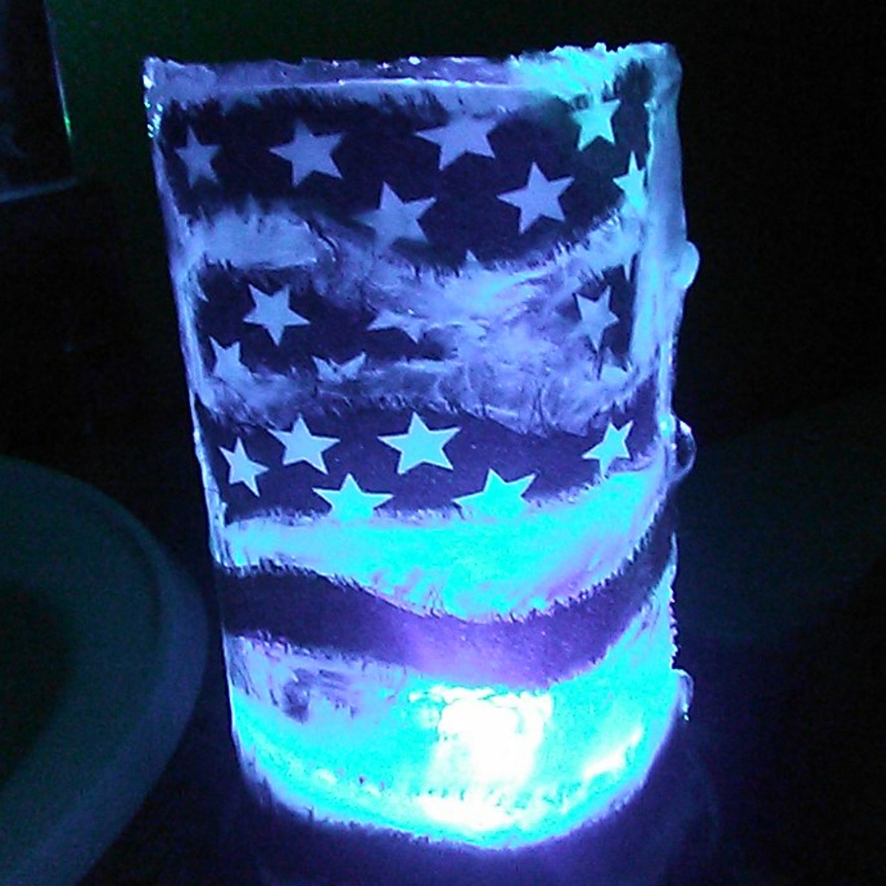 Home made resin side table lamp